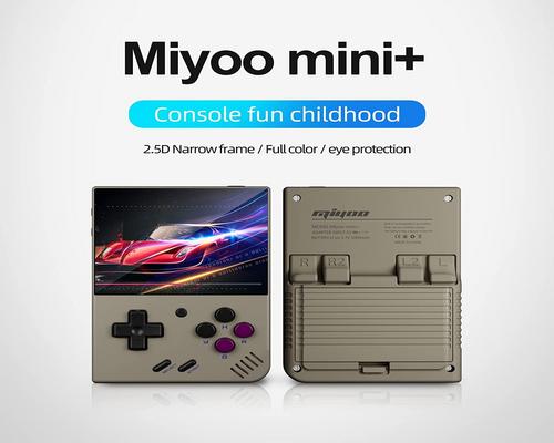a Game Whatsko Miyoo Mini Plus Portable Gaming, Miyoo Mini + Retro Portable 64Gb med 7000+, Cortex-A7 Linux System 3,5 tommer Ips-skærm 3000Mah Pocket Håndholdt