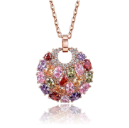 Un Collier Pendentif Rond Pierres Multicolore