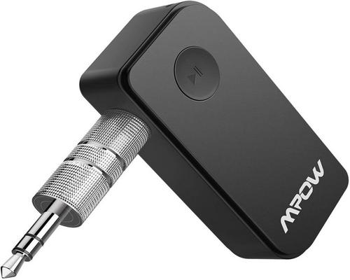 un Kit Mpow 5.0 Adaptateur Audio Fil Kit Mains Libres Voiture Deux Connexions Avec Micro Intégré Et Sortie Stéréo 3,5Mm Haut-Parleurs