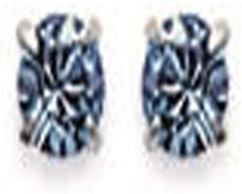 une Paire De Boucle D'Oreilles En Argent 925/000 Et Cristal Bleu