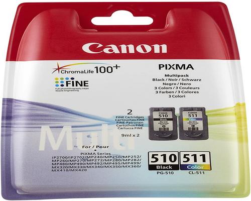 une Cartouche Canon Pg-510/Cl-511 Multipack Noire + Couleur