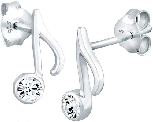 une Paire De Boucle D'Oreilles Elli Note De Musique Avec Des Cristaux Swarovski Femme