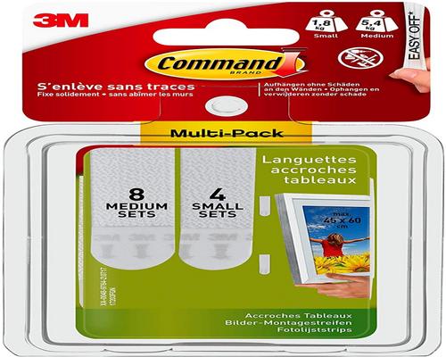 une Fixation 3M Command Pack De 12 Paires De Languettes Repositionnables