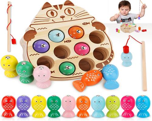 un Jeu De Pêche Magnétique En Bois Nckihrkk