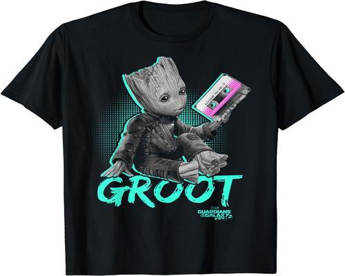 un T-Shirt Marvel Guardians Of The Galaxy Vol 2 Baby Groot Neon Tape