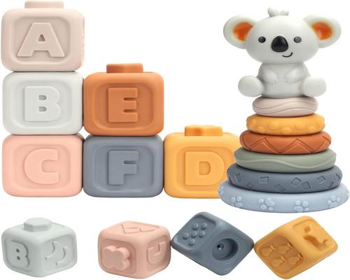 un Jeu Wodovia Circles Et Blocs Montessori Toy Gobelet Empilable Bébé Tour Empilable & De Dentition Jeu D Ment