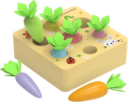 un Jeu Montessori De Récolte De Carottes En Bois