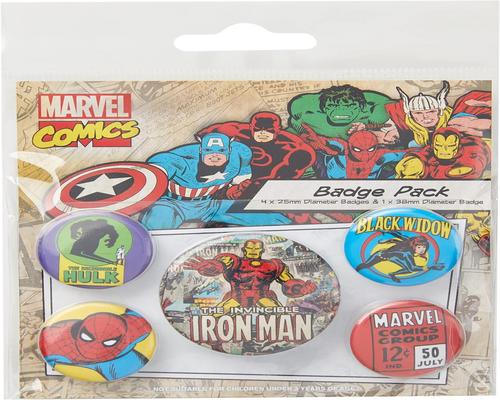 un Ensemble De Badges Marvel Retro Iron Man