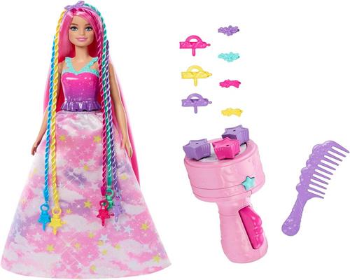 un Coffret Barbie Princesse Tresses Magiques Avec Poupée Mannequin