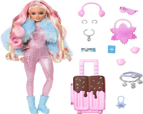 une Barbie Poupée Extra Cool Voyage Articulée Avec Tenue Neige