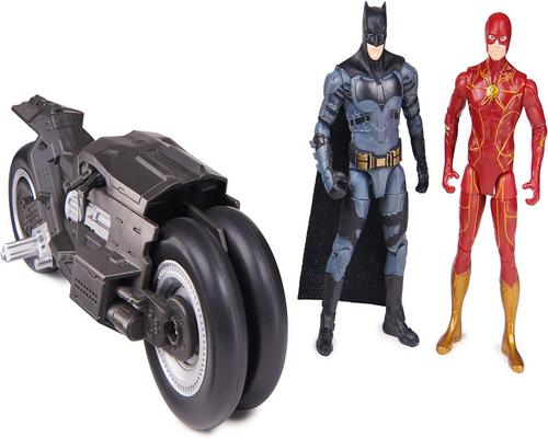 un Coffret Dc Comics The Flash Avec Batcycle Et Figurines