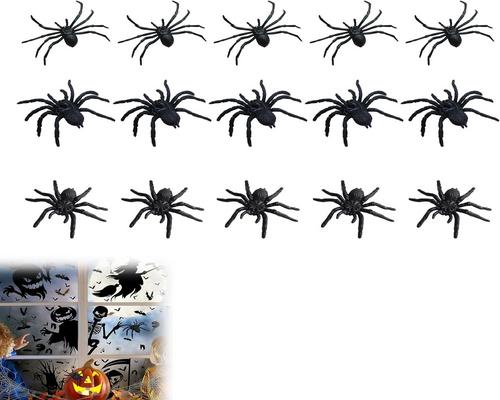 un Lot De 15 Araignées Plastiques Pour Des Blagues Effrayantes