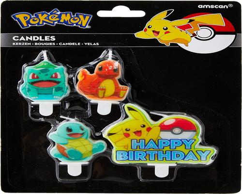 un Lot De 4 Bougies Pokémon
