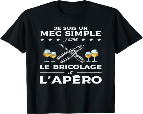 un T-Shirt "J'Aime Mon Bricolage Et L'Apéro"