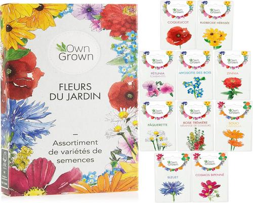 un Kit De 10 Variétés De Semences De Fleurs Et De Fleurs Comestibles Owngrown