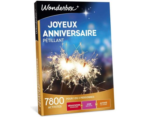 Un Coffret Wonderbox JOYEUX ANNIVERSAIRE PETILLANT