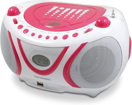 ein Metronic 477109 Radio / CD / MP3-Player Pop Pink mit USB-Anschluss