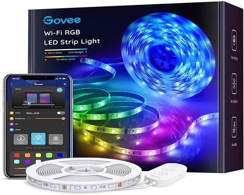 Uma fita Govee tira LED inteligente Wifi Led 5M Rgb Multicolor App Control