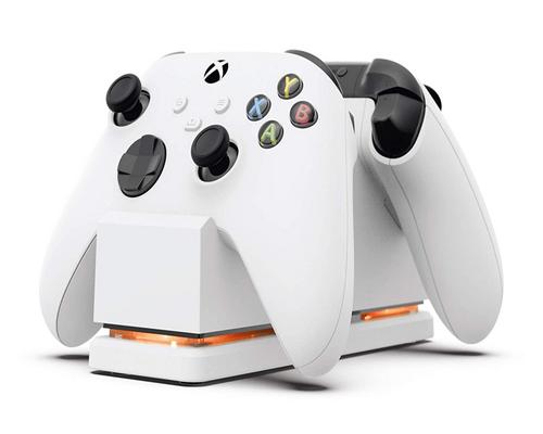 a Set Of Accessory Powera Dual Charging Station For Xbox - White, Wireless Controller Charging, Charge, Rechargeable Battery, Xbox Series X|S, Xbox One - Xbox Series X