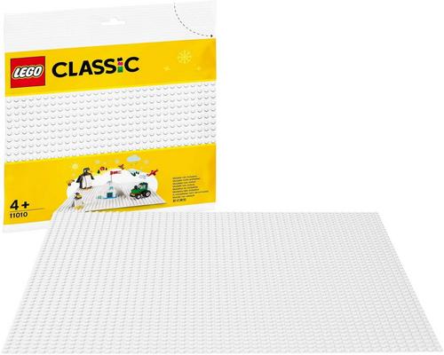 Un juego clásico de Lego La placa base blanca de 25 x 25 cm para la base de los juegos de invierno