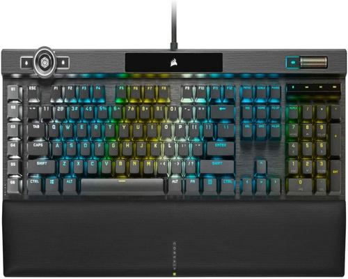 a Gaming Keyboard Corsair K100 Rgb Optical-Mechanical Gaming Keyboard - Corsair Opx Rgb Optical-Mechanical Keyswitches - Axon Hyper-Processing Technology For 4X Faster T