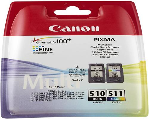 eine Canon Pg-510 / Cl-511 Multipack Schwarz + Farbkassette