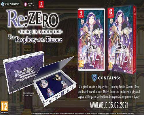 a Re: Zero - The Prophecy Of The Throne Standard Edition-spil (switch)