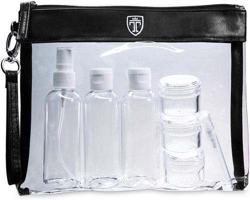 un Vanity Case Travando De Transparente + 7 Bottiglie