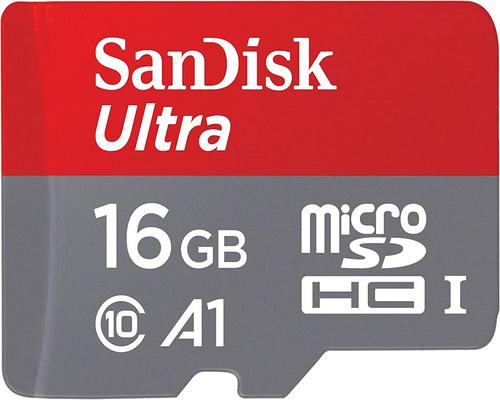 una scheda di memoria Sdhc Sandisk Ultra da 16 GB + adattatore Sd