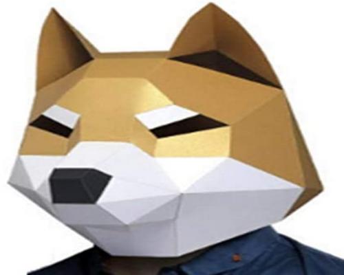 Game 組み立て式紙製マスクシリーズ ポリゴンワンコ