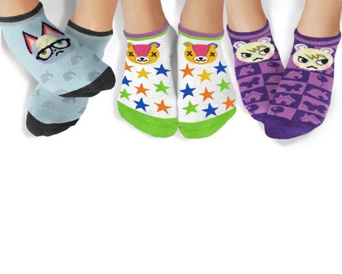 a Vidéo Game Controller Gear Animal Crossing: New Horizons Raymond, Marshall, Stitches Ankle Socks - 3 Pack - Official Nintendo Merchandise - Not Machine Specific