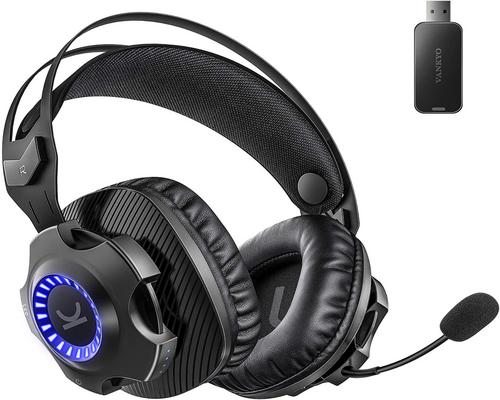 a Set Of Accessory Vankyo Wireless Gaming Headset Captain 100- Gaming Headphones With Detachable Noise Cancellation Microphone, Long Lasting Battery Up To 30 Hours, Led 