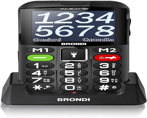en Brondi Amico Chic GSM-smartphone til seniorer med store nøgler