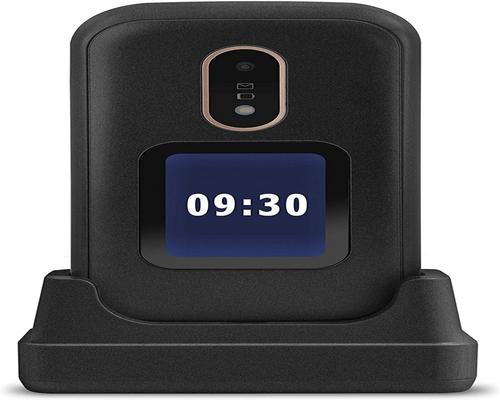 Un teléfono inteligente Doro 6060 2G Dual Sim Flip para personas mayores con pantalla externa