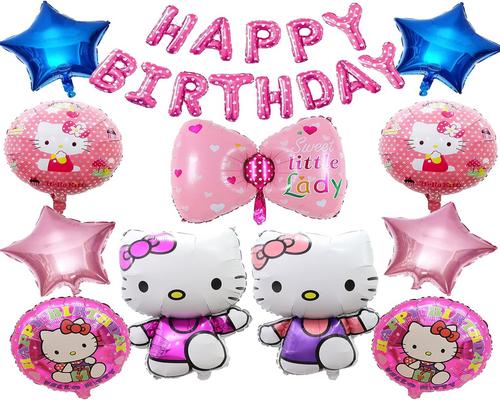 Ein Satz Hello Kitty Luftballons zum Geburtstag
