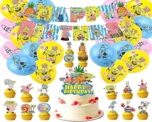 A Set of Spongebob Birthday Decorations
