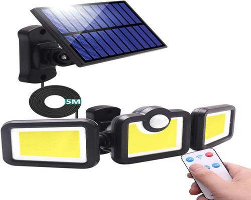 Φωτισμός Solar Lamp Outdoor Motion Detector Projector 171 Led Solar Light with Remote Control