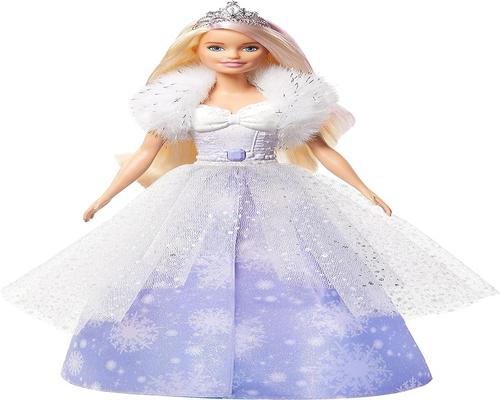 Barbie Dreamtopia Snowflake Princess Playset With Unfurling Dress And Blonde Hair With Pink Highlights