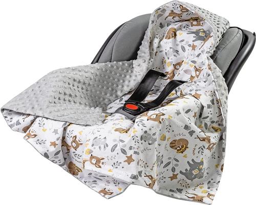 ein Doser Medi Partners Kuscheldecke Babynest D Angel Autositz 85 x 85 cm Multifunktions-Winterkinderwagen mit weicher und flauschiger Kapuze für Kinderwagen