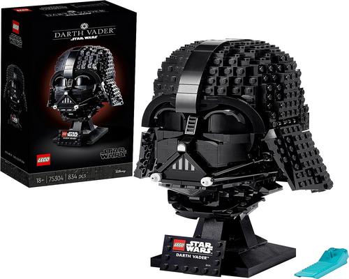 Et sæt Lego 75304 Star Wars Darth Vaders hjelm