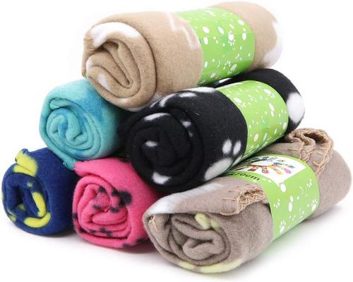 una confezione da 6 coperte Tifee per animali domestici con cuscino morbido e caldo lavabile