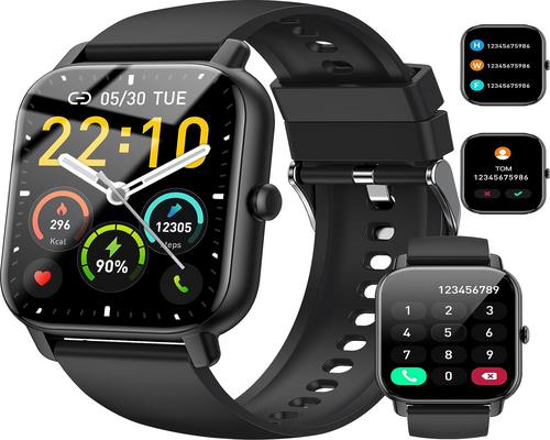 een herenhorloge 1,85 inch smartwatch met belfunctie sport met meer dan 100 sporten