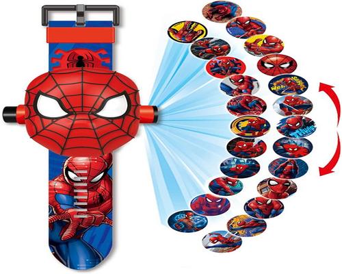 Sehen Sie sich den Ndzydxw Spiderman-Projektor mit 24 Superheldenfiguren an