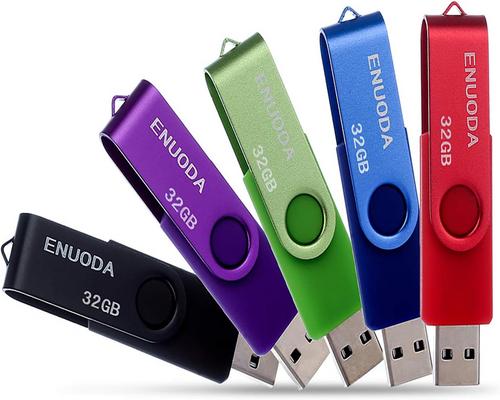 Ένα σετ κάρτας SSD με 5 κλειδιά USB 32 GB Enuoda USB 2.0 Flash Drive Storage Rotation Disk Memory Stick, μικτό χρώμα
