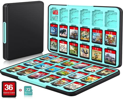 <notranslate>a Set Of Accessory Cykoarmor Switch Game Case For Nintendo Switch/Oled/Lite, Switch Game Holder With 36 Games Storage And 72 Memory Cartridge Slots, Portable Switch Game</notranslate>
