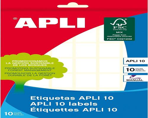 un Étui De 10 Étiquettes Blanches Apli
