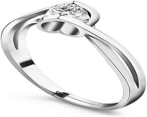 Γυναικείο δαχτυλίδι Wiftly από ασήμι 925 με καρδιά και κυβικό ζιργκόν
