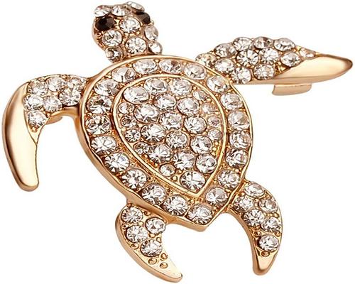 μια καρφίτσα με διαμάντι σε σχήμα χελώνας 1