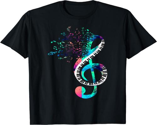 un T-Shirt Clé De Sol Clavier Cadeau Pour Musicien Touches De Piano