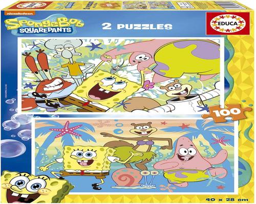 un Ensemble De 2 Puzzles Bob L'Éponge